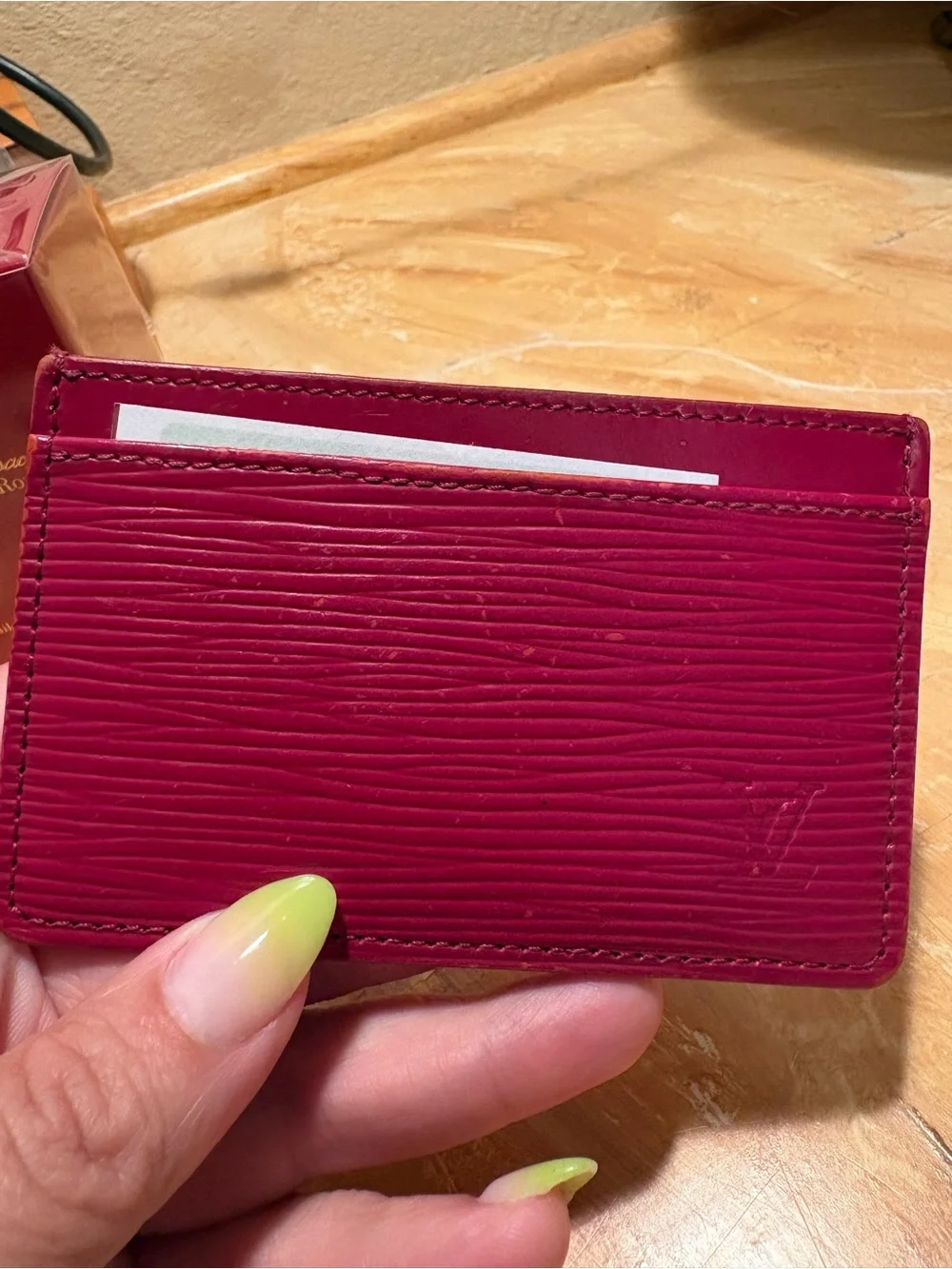 Louis Vuitton Red Epi Leather Card Holder